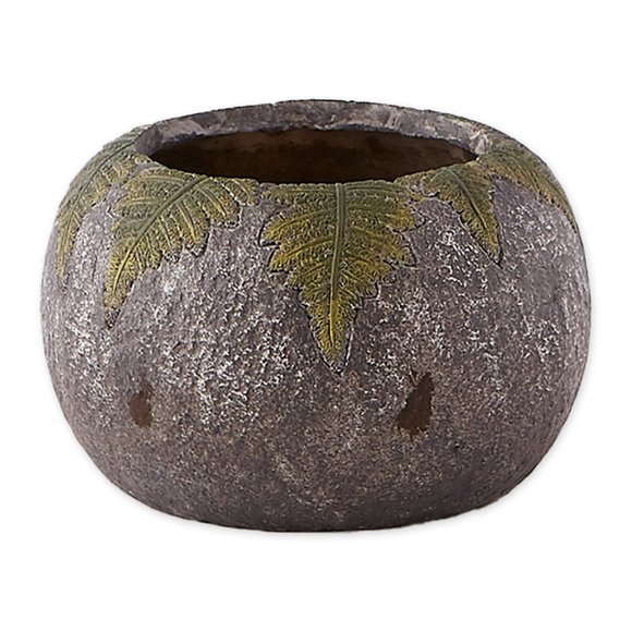 Natural-Look Garden Planter with Leaves - 3.75 inches - Picture 1 of 4